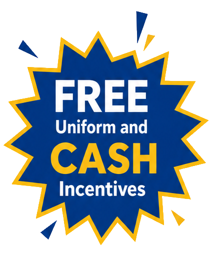 Free uniform and cash incentives promo